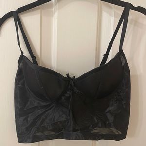 Betsey Johnson Vintage Bra Bustier Corset, Black, Large